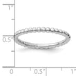Sterling Silver Stackable Expressions Rhodium Beaded Ring