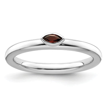 Sterling Silver Stackable Expressions Garnet Ring - Birthstone Company