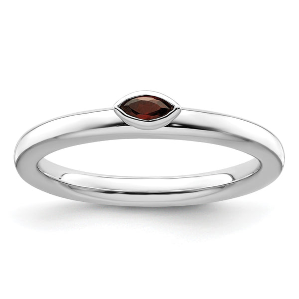 Sterling Silver Stackable Expressions Garnet Ring - Birthstone Company