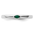 Sterling Silver Stackable Expressions Created Emerald Ring