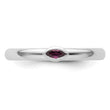 Sterling Silver Stackable Expressions Rhodium-Plated Rhodolite Garnet Ring - Birthstone Company