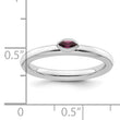 Sterling Silver Stackable Expressions Rhodium-Plated Rhodolite Garnet Ring - Birthstone Company
