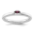 Sterling Silver Stackable Expressions Rhodium-Plated Rhodolite Garnet Ring - Birthstone Company