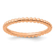 Sterling Silver Stackable Expressions Pink-plated Beaded Ring