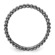 Sterling Silver Stackable Expressions Black-plated Beaded Ring