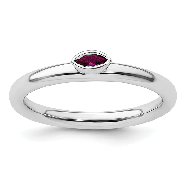 Sterling Silver Stackable Expressions Created Ruby Ring