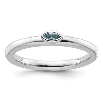 Sterling Silver Stackable Expressions Blue Topaz Ring