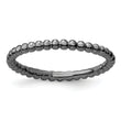 Sterling Silver Stackable Expressions Black-plated Beaded Ring