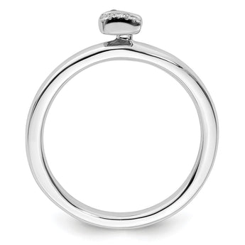 Sterling Silver Stackable Expressions Unicorn Diamond Ring - Birthstone Company