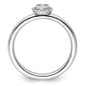 Sterling Silver Stackable Expressions Cat Diamond Ring - Birthstone Company