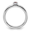 Sterling Silver Stackable Expressions Rhodium-plated Garnet Ring - Birthstone Company