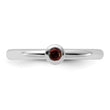 Sterling Silver Stackable Expressions Rhodium-plated Garnet Ring - Birthstone Company