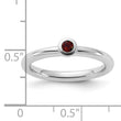Sterling Silver Stackable Expressions Rhodium-plated Garnet Ring - Birthstone Company