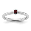 Sterling Silver Stackable Expressions Rhodium-plated Garnet Ring - Birthstone Company