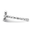 Sterling Silver Stackable Expressions Rhodium-plated Garnet Cross Ring - Birthstone Company