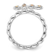 Sterling Silver Stackable Expressions Rhodium-plated Citrine Cross Ring - Birthstone Company