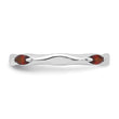 Sterling Silver Stackable Expressions Rhodium-plated Garnet Ring - Birthstone Company