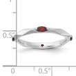 Sterling Silver Stackable Expressions Rhodium-plated Garnet Ring - Birthstone Company