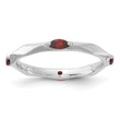 Sterling Silver Stackable Expressions Rhodium-plated Garnet Ring - Birthstone Company
