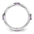Sterling Silver Stackable Expressions Rhodium-plated Amethyst Ring - Birthstone Company