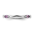 Sterling Silver Stackable Expressions Rhodium-plated Amethyst Ring - Birthstone Company