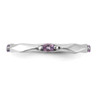 Sterling Silver Stackable Expressions Rhodium-plated Amethyst Ring - Birthstone Company