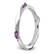 Sterling Silver Stackable Expressions Rhodium-plated Amethyst Ring - Birthstone Company