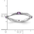 Sterling Silver Stackable Expressions Rhodium-plated Amethyst Ring - Birthstone Company
