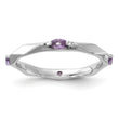Sterling Silver Stackable Expressions Rhodium-plated Amethyst Ring - Birthstone Company