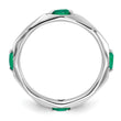 Sterling Silver Stackable Expressions Rhodium-plated Created Emerald Ring - Birthstone Company