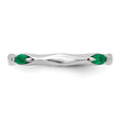 Sterling Silver Stackable Expressions Rhodium-plated Created Emerald Ring - Birthstone Company