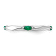 Sterling Silver Stackable Expressions Rhodium-plated Created Emerald Ring - Birthstone Company