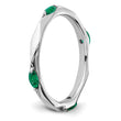 Sterling Silver Stackable Expressions Rhodium-plated Created Emerald Ring - Birthstone Company