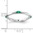 Sterling Silver Stackable Expressions Rhodium-plated Created Emerald Ring - Birthstone Company