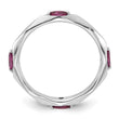 Sterling Silver Stackable Expressions Rhodium-platedod-plated Rhodium-Plated Rhodolite Garnet Ring - Birthstone Company