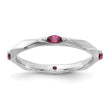 Sterling Silver Stackable Expressions Rhodium-platedod-plated Rhodium-Plated Rhodolite Garnet Ring - Birthstone Company