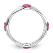 Sterling Silver Stackable Expressions Rhodium-plated Created Ruby Ring - Birthstone Company