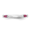 Sterling Silver Stackable Expressions Rhodium-plated Created Ruby Ring - Birthstone Company