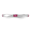 Sterling Silver Stackable Expressions Rhodium-plated Created Ruby Ring - Birthstone Company