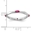 Sterling Silver Stackable Expressions Rhodium-plated Created Ruby Ring - Birthstone Company