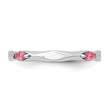 Sterling Silver Stackable Expressions Rhodium-plated Pink Tourmaline Ring - Birthstone Company
