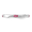 Sterling Silver Stackable Expressions Rhodium-plated Pink Tourmaline Ring - Birthstone Company