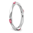 Sterling Silver Stackable Expressions Rhodium-plated Pink Tourmaline Ring - Birthstone Company