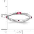Sterling Silver Stackable Expressions Rhodium-plated Pink Tourmaline Ring - Birthstone Company