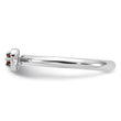 Sterling Silver Stackable Expressions Rhodium-Plated Garnet Heart with Arrow Ring - Birthstone Company