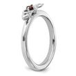 Sterling Silver Stackable Expressions Rhodium-Plated Garnet Heart with Arrow Ring - Birthstone Company