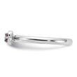 Sterling Silver Stackable Expressions Rhodium-plated Rhodolite Heart with Arrow Ring - Birthstone Company