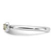 Sterling Silver Stackable Expressions Rhodium-plated Peridot Heart with Arrow Ring - Birthstone Company