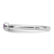 Sterling Silver Stackable Expressions Rhodium-plated Amethyst and White Topaz Key Ring - Birthstone Company