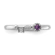 Sterling Silver Stackable Expressions Rhodium-plated Amethyst and White Topaz Key Ring - Birthstone Company